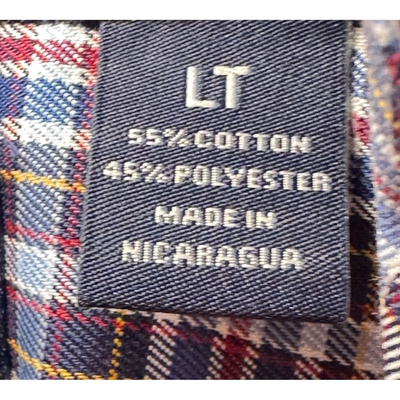 ROUNDTREE & YORKE Men Plaid travelSMART LT LG-Tall Shirt Red Blue  NWT $69 - Picture 6 of 9